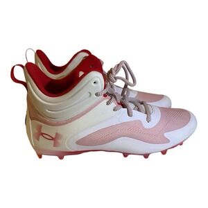 Under‎ Amour Command MC Mid Lacrosse Cleats Men's Size 12 Red White NWOB